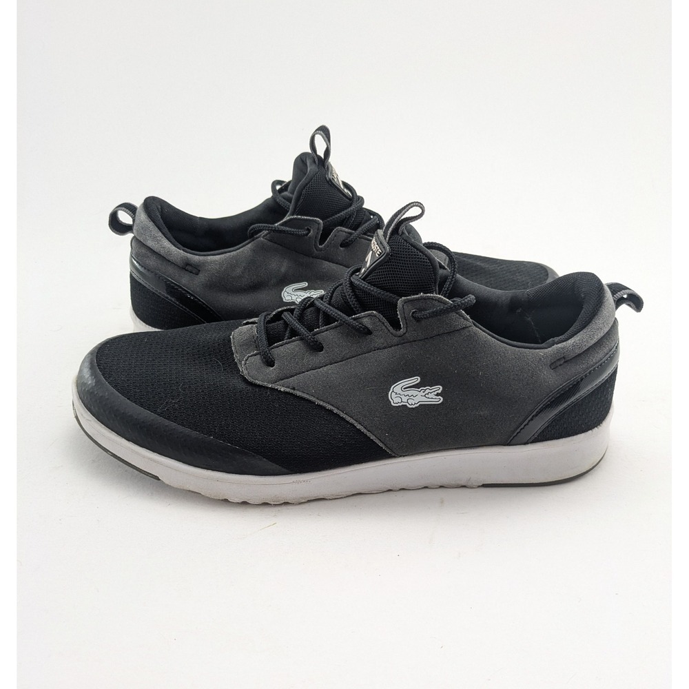 Mens Lacoste Light 2.0 HTB Grey Black Athletic Lace-Up Shoes 12375 Size 9.5
